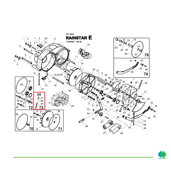 KIT FREIO DA TURBINA (POS.47,48,49)
